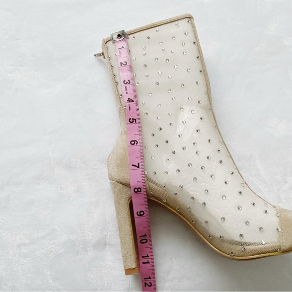 NWT Lulu’s Faux Suede Rhinestone Mid Calf Boots - Picture 6 of 15